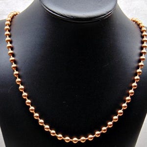 COPPER Ball CHAIN Necklace 6.3mm bead ~ #13 size Choose your Lengths w/ Clasp ~ Round Bead ~ 6mm bead Nice weight ~  99.97% pure Made in USA