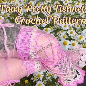 Wzór szydełkowy: śliczne pończochy z siateczki Fairy, dla początkujących (wzór PDF) Ocieplacze na nogi z siateczki Ravewear, zrównoważone, przyjazne dla środowiska