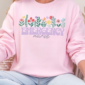 Emergency Nurse Sweatshirt: Floral ER Department Hoodie