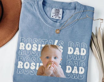 Custom Dad Photo Shirt, New Dad Gift, Personalized Father Shirt, Father's Day Gift for Dad, Vintage Style Tee, Best Dad Ever Shirt
