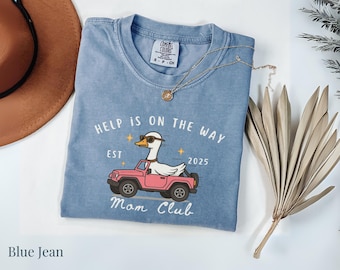 Funny Pregnancy Announcement Shirt: Comfort Colors Mom Club Tee
