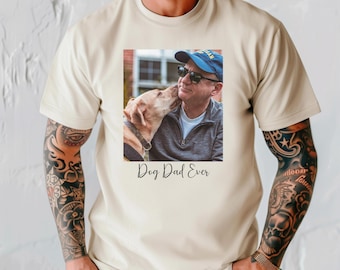 Custom Dog Dad Shirt with Photo, Personalized Pet Dad Tee for Men, Dog Lover Gift, Fathers Day Puppy Memorial T Shirt Cute Pet Keepsake