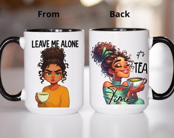 Funny Leave Me Alone Mug: Sarcastic Introvert Coffee Cup, 15oz/11oz