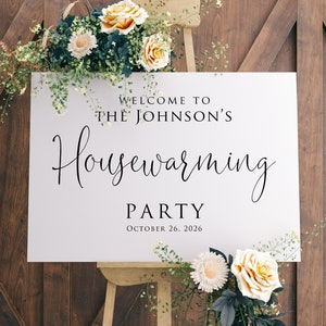 PRINTED or DIGITAL Minimalist Housewarming Welcome Sign, New Home Party Sign, Calligraphy Welcome Board, House Warming Decor, PW1125-2