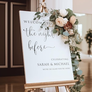 PRINTED or DIGITAL The Night Before Welcome Sign, Rehearsal Dinner Welcome Sign, Minimalist Wedding Rehearsal Sign, PW1125-3