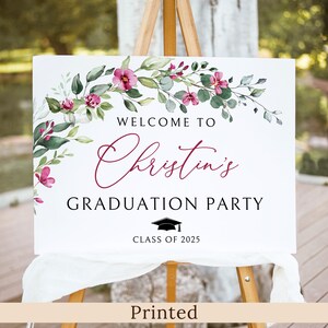 PRINTED or DIGITAL Floral Graduation Party Sign, Wildflower Graduation Welcome Poster, P73-2