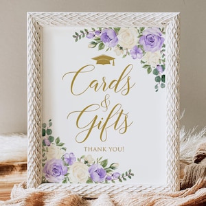 Cartes de remise des diplômes violettes et enseignes cadeaux, imitation or, sans cadre, BS61-2