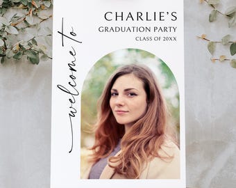 PRINTED or DIGITAL Photo Graduation Party Welcome Sign, Foam Board, Poster, Canvas
