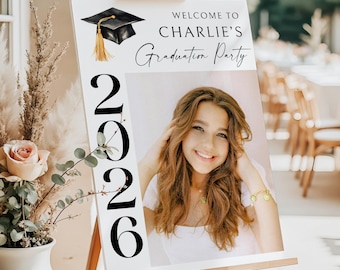 Photo Graduation Party Welcome Sign, Foam Board, Poster, (Printed or Digital)