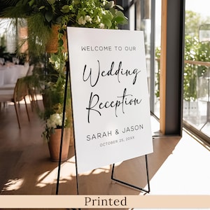 PRINTED or DIGITAL Modern Wedding Reception Welcome Sign, Wedding Party Poster, PWP4-2