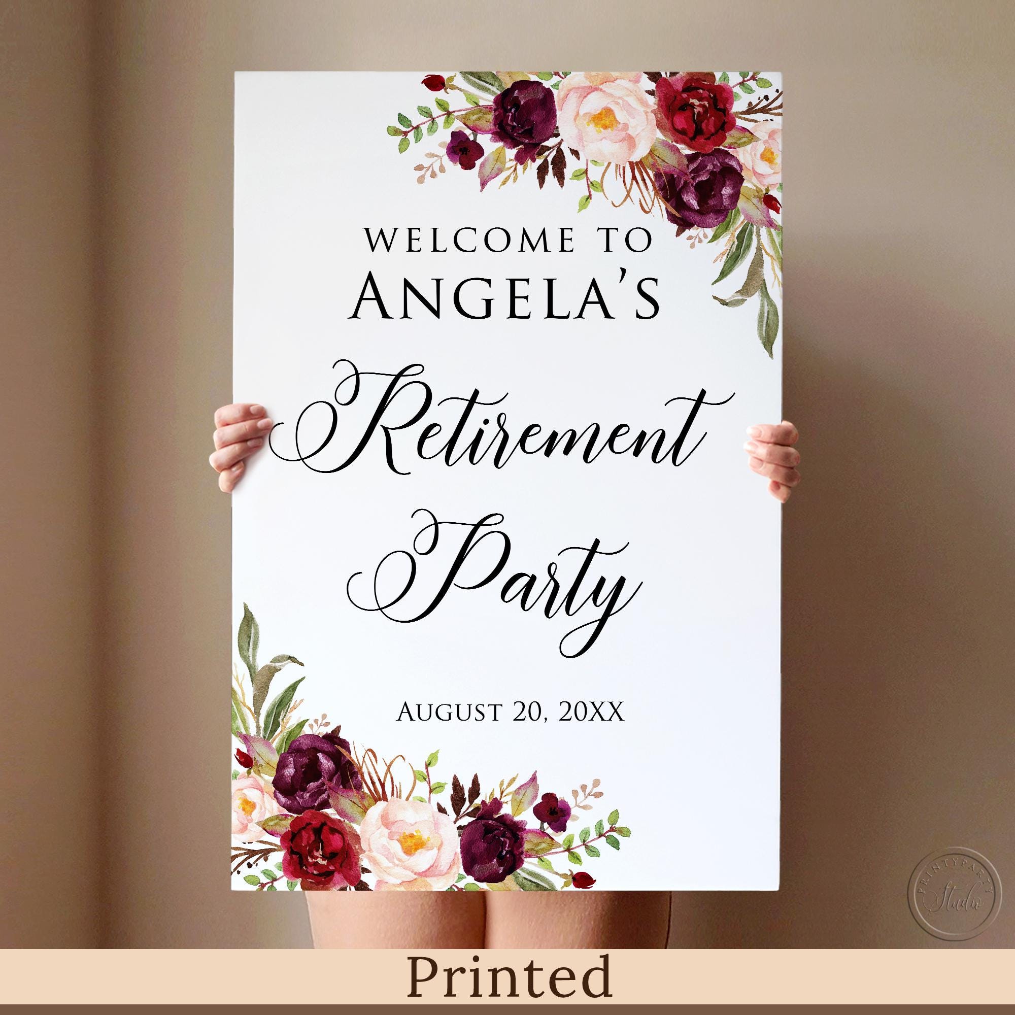 Floral Backdrop Avezano Sage Green Retirement Party Decorations Sprinkle Gold Dots Happy Retirem Retirement Banner For Women