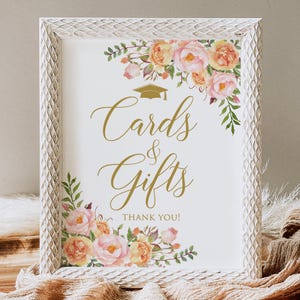 Cartes et cadeaux de remise des diplômes, rose clair et orange, imprimés ou numériques, faux or, sans cadre, BS65-2