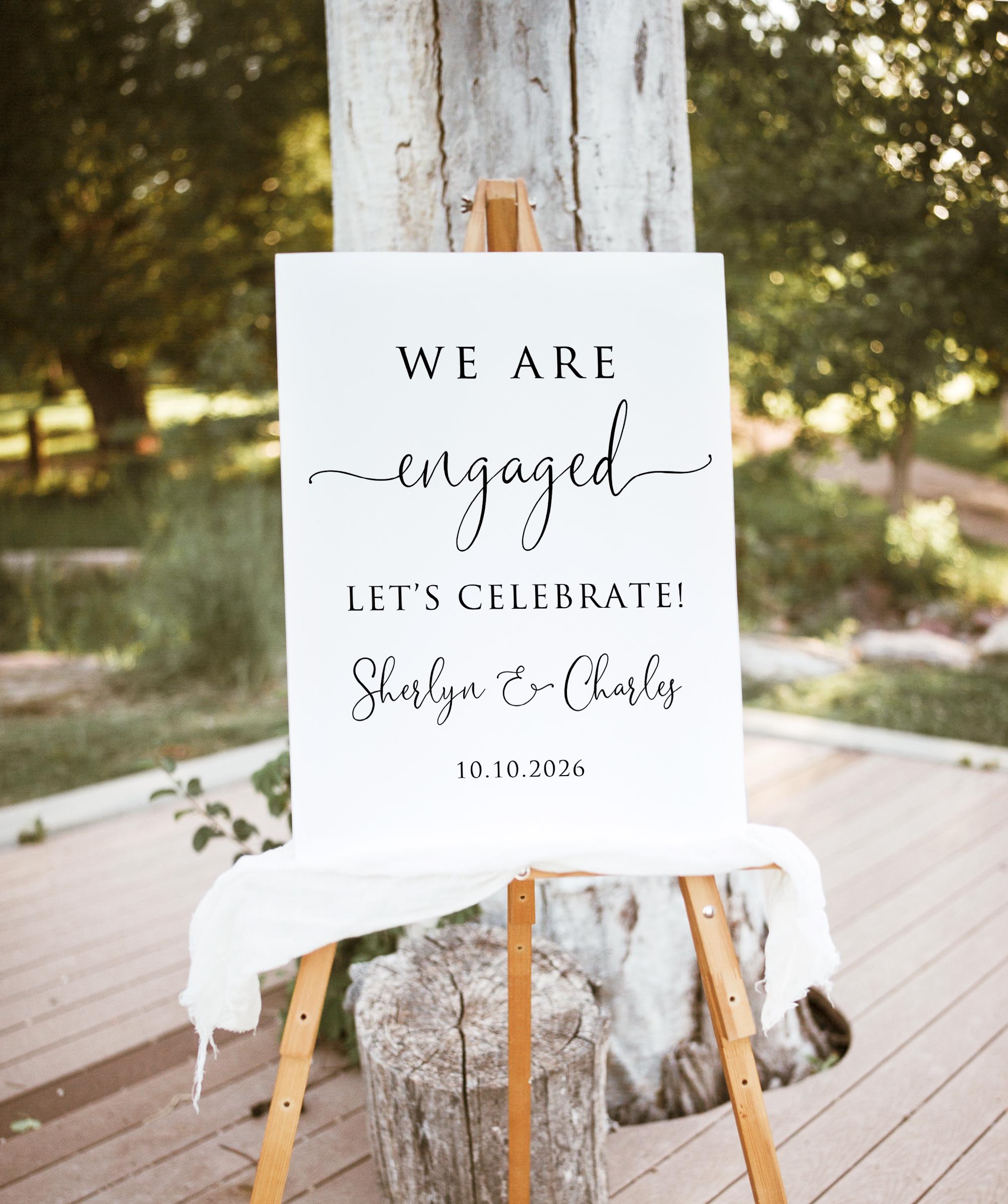 PRINTED or DIGITAL Engagement Party Sign, Greenery Engagement Welcome ...