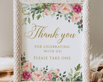 DIGITAL Thank You For Celebrating With Us Please Take One Sign, Birthday Favors Sign, P57