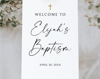 PRINTED or DIGITAL Minimalist Baptism Welcome Sign, Foam Board or Poster, BS2-1