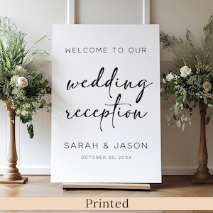 PRINTED or DIGITAL Minimalist Wedding Reception Welcome Sign, PWP4-1