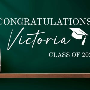 Personalized Graduation Vinyl Decal – Custom Name Congratulations Sign for Class of 2025 Backdrop or Party Arch a069