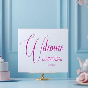 Personalized Baby Shower Welcome Decal: Custom Name and Date a029