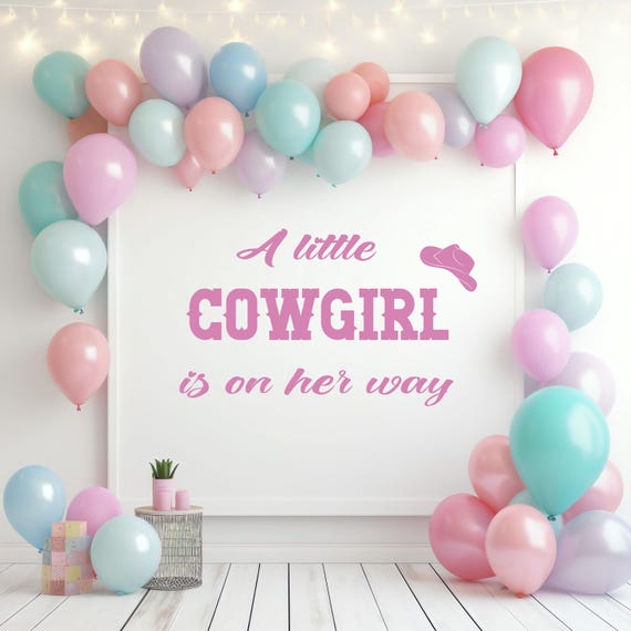 Cowgirl Baby Shower Decal: Western Theme Decor a044
