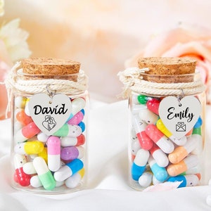 Cápsulas de bilhete de amor personalizadas, mensagem em uma garrafa de vidro, presente fofo para ela, presente de aniversário para namorado, presente de casal, presente de dia dos namorados