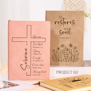 Journal chrétien personnalisé pour elle, journal d'étude des écritures bibliques, cahier de prière, cadeau de journal religieux pour elle, cadeau pour catholiques #2
