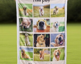 Personalized Pet Photo Blanket,Custom Dog Memorial Gift,Pet Sympathy Gift, Memorial Keepsake Gift, Loss Of Dog Gift, Gift For Dog Lovers.