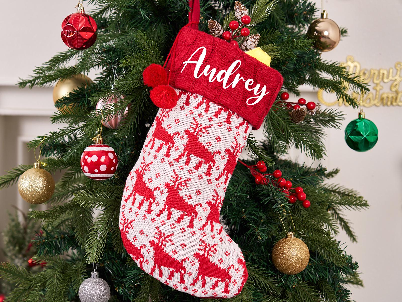 Personalized Knitted Christmas Stockings,Christmas Stocking With Name, Family Christmas Stocking,Custom Holiday Stocking,Christmas Gift 2024