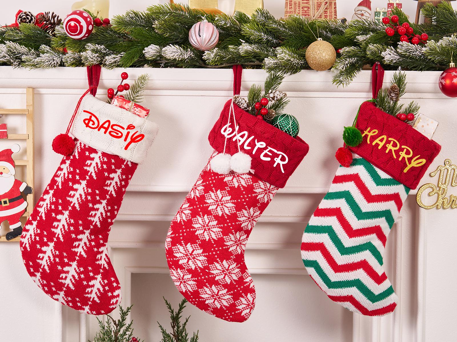 Personalized Knitted Christmas Stockings,Christmas Stocking With Name, Family Christmas Stocking,Custom Holiday Stocking,Christmas Gift 2024