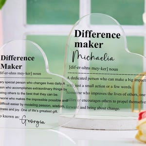 Difference Maker Plaque,Retirement Gift,Employee gift, Teacher Gift,Coworker Gift,Appreciation Gift,Thank You Gift,Mentor Gift,Boss Gift.