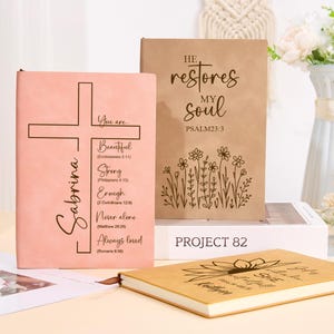 Personalized Christian Journal for Her,Bible Scripture Study Journal,Prayer Notebook,Religious Journal Gift For Her, Gift For Catholics #2