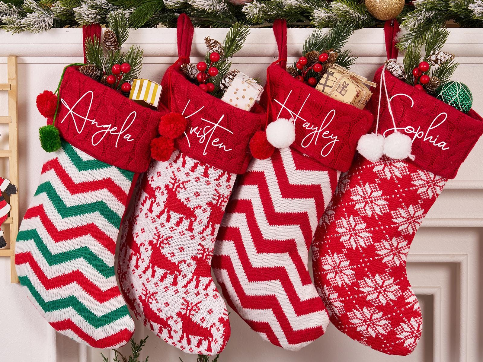 Personalized Knitted Christmas Stockings,Christmas Stocking With Name, Family Christmas Stocking,Custom Holiday Stocking,Christmas Gift 2024