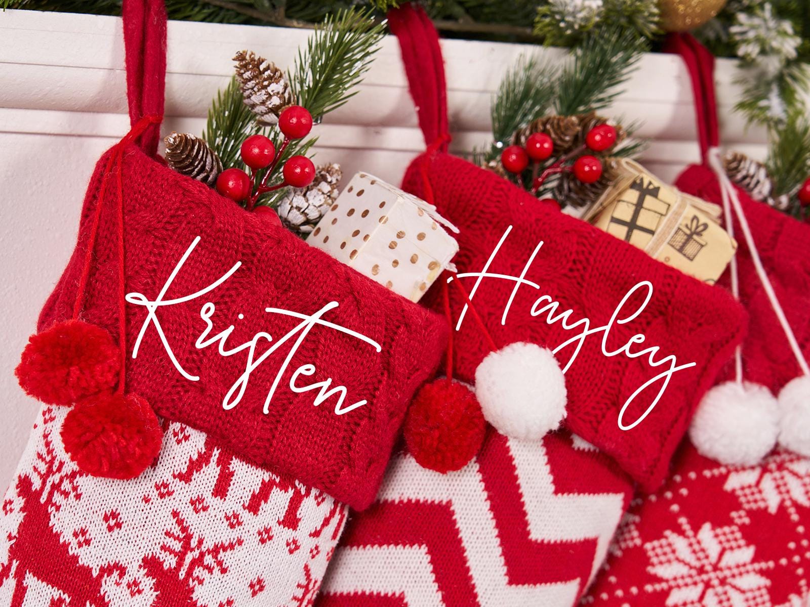 Personalized Knitted Christmas Stockings,Christmas Stocking With Name, Family Christmas Stocking,Custom Holiday Stocking,Christmas Gift 2024