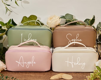 Personalized Bridesmaid Makeup Bag,Large Capacity Cosmetic Bag, Birthday Gift For Her,Bridesmaid Gift,Makeup Organizer,Bridal Shower Gift