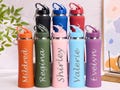Engraved Water Bottles With Straw,Personalized Insulated Water Bottle,Engraved Name Water Bottle,Sports Lover Gift,Back To School Gift.