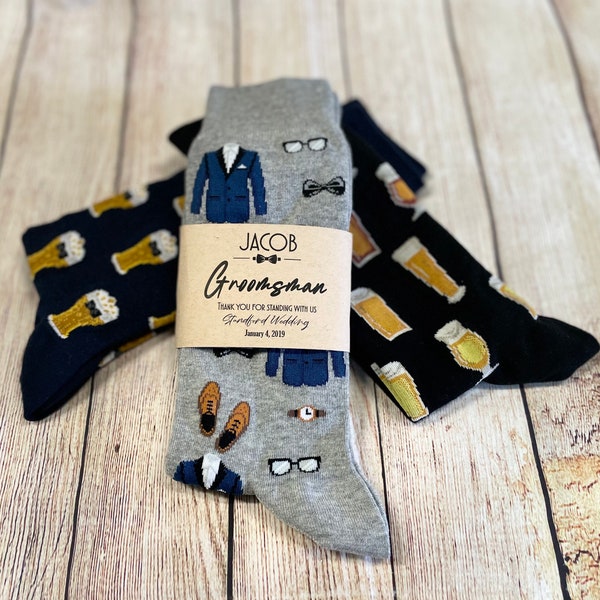 Groomsmen Gift - Groomsmen Proposal, Groomsmen Socks & Sock Labels, Groomsmen Gifts, Best Man Gift, Wedding Socks, Beer Socks