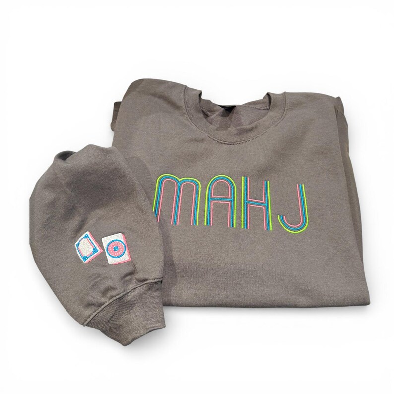MAHJ Crewneck - Mahjong Fan Wear!! - Premium Sweatshirt from Pat's Monograms - Just $42! Shop now at Pat's Monograms