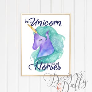 Be a Unicorn Printable Wall Art Instant Download Printable Art Wall Art ...