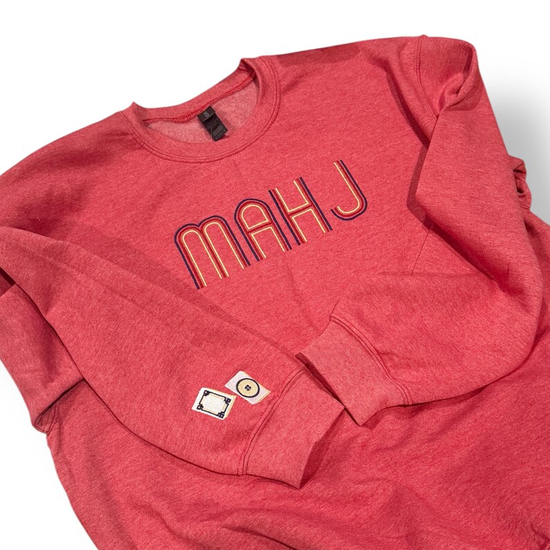 MAHJ Crewneck - Mahjong Fan Wear!! - Premium Sweatshirt from Pat's Monograms - Just $42! Shop now at Pat's Monograms