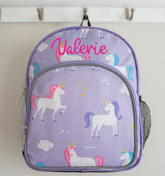 unicorn monogram backpack