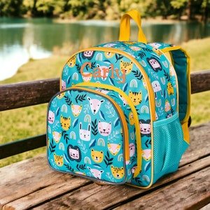 Monogram Backpack - 12&quot; Wildkin Party Animal, Personalized Backpack, Preschool, Day Care, Kindergarten