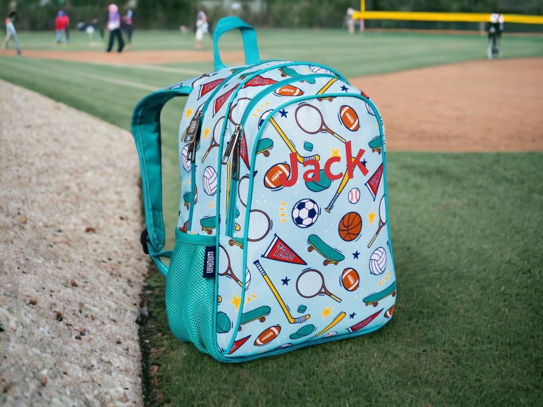 Monogram Backpack and Lunch Bag 15 Wildkin Team Spirit, Personalized