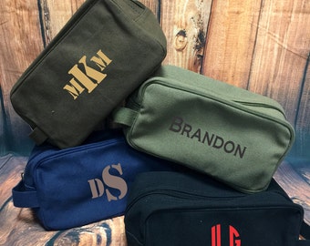 Monogrammed Toiletry Bag - Dopp Kit,  Travel Kit, Groomsmen Gift, Graduation, Gift for Him, Personalized Travel Case