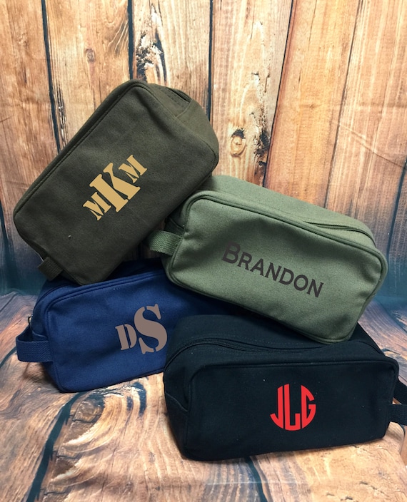 monogrammed mens toiletry bag