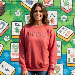 MAHJ Crewneck - Mahjong Fan Wear!! - Premium Sweatshirt from Pat's Monograms - Just $42! Shop now at Pat's Monograms