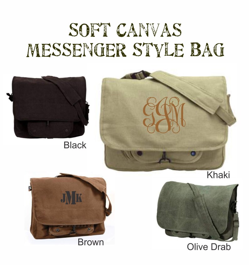 monogrammed messenger bag