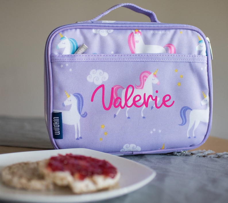 Monogram Backpack and Lunch Bag Set Wildkin Unicorns Back Etsy