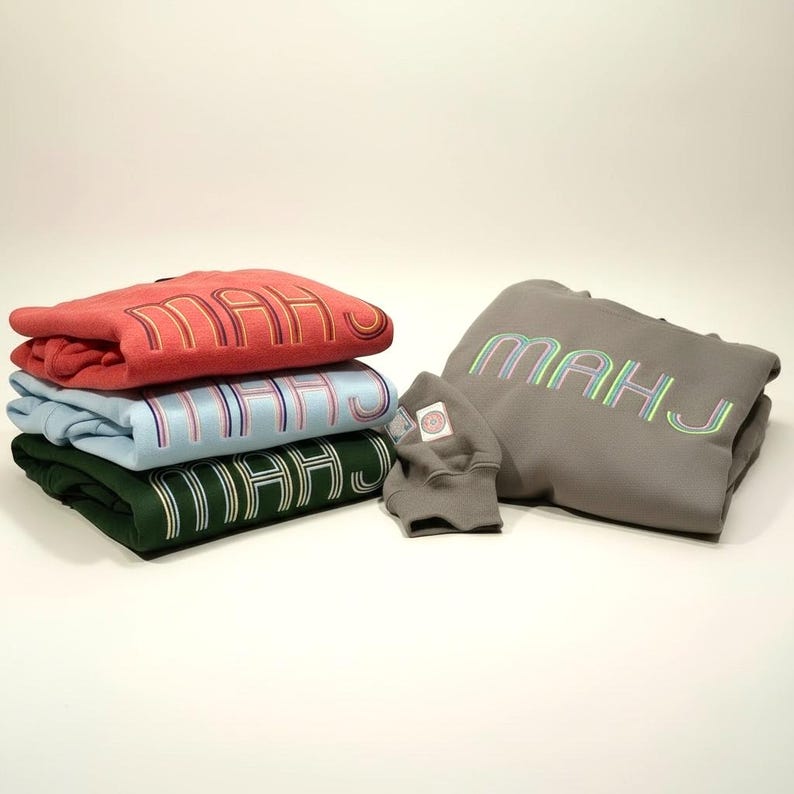 MAHJ Crewneck - Mahjong Fan Wear!! - Premium Sweatshirt from Pat's Monograms - Just $42! Shop now at Pat's Monograms