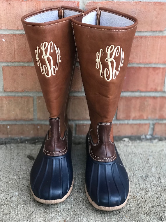 Monogram Duck Boots Tall Monogram Duck Boots IN STOCK | Etsy