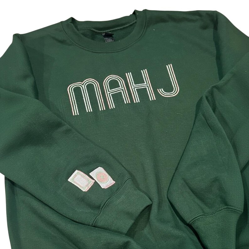 MAHJ Crewneck - Mahjong Fan Wear!! - Premium Sweatshirt from Pat's Monograms - Just $42! Shop now at Pat's Monograms