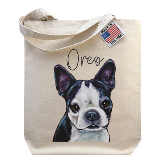 Boston terrier tote bag hot sale